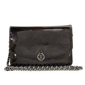 Chanel Wallet Black Gold Chain Silver Leather Black X Bold